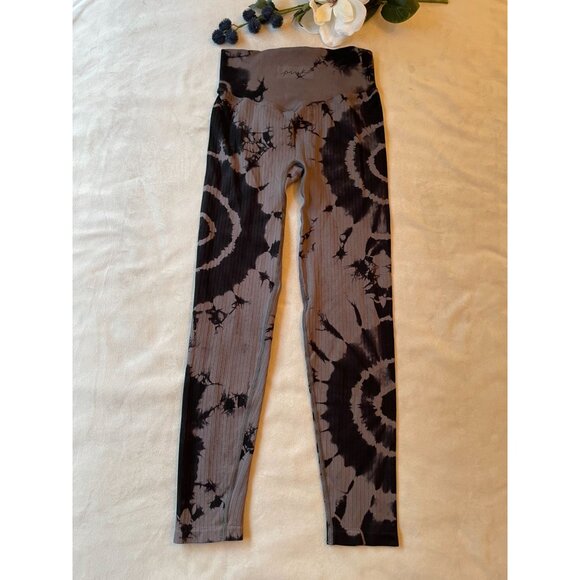 Pink Active hippie Tie-Dye Workout Leggings XS Athleisure Indingo Fashion - Picture 2 of 9